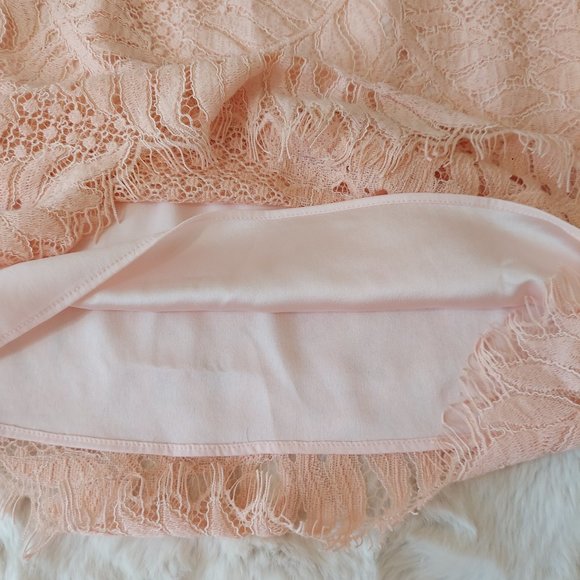 NWT Lovers & Friends Pink Lace Skirt Papaya Sz L - Picture 16 of 17